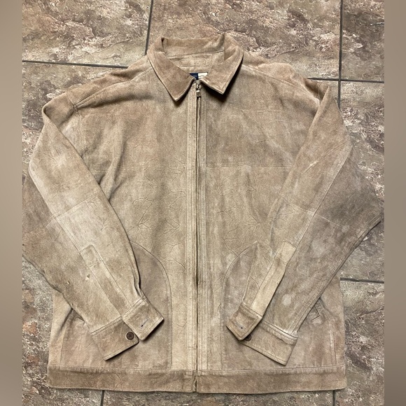 Tommy Bahamas Men’s 100% Leather Zip Up Field Coat Barn Jacket - Picture 5 of 15